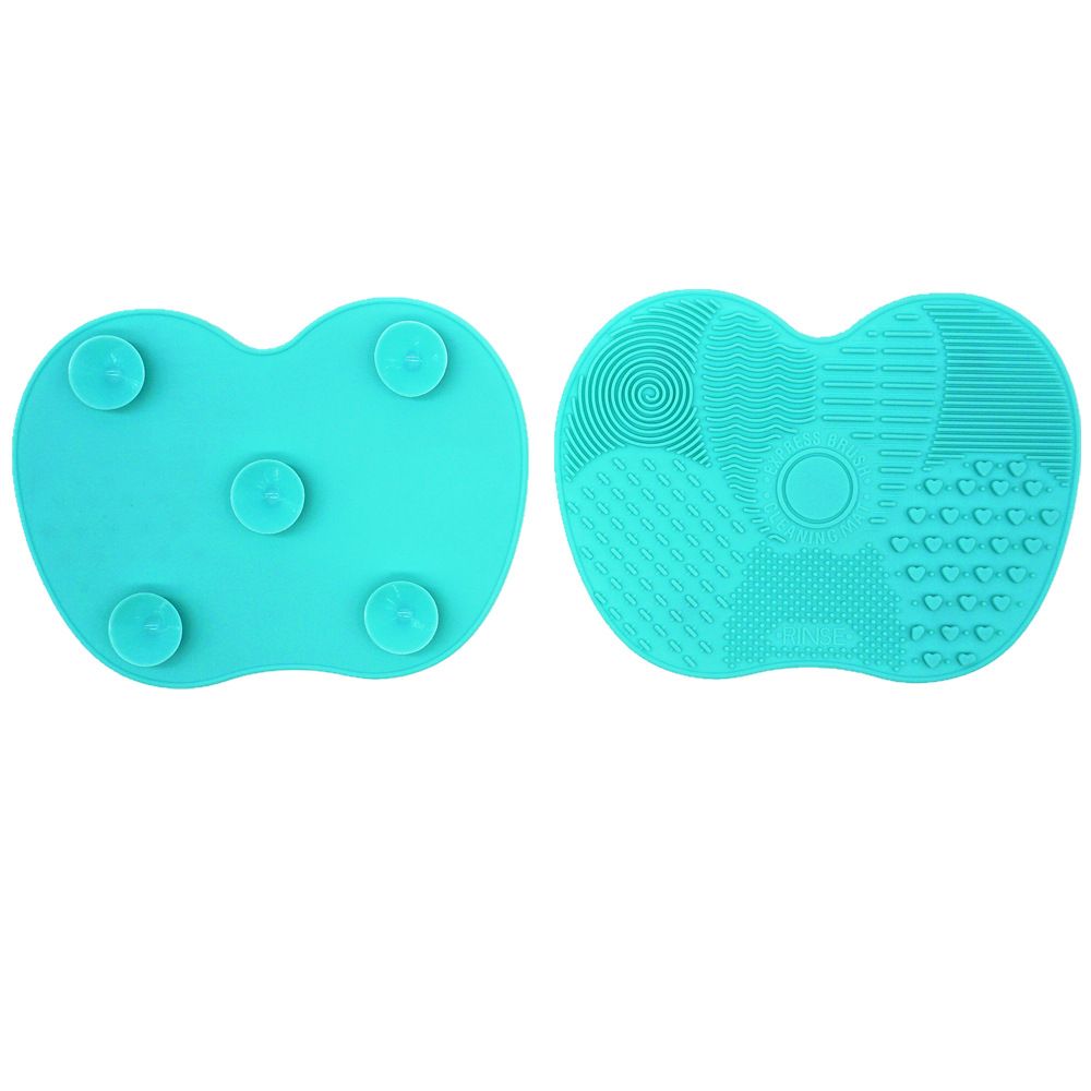Silicone Apple-Shaped Makeup Brush Cleaner Pad With Suction Cup For Effective Cosmetic Tool Cleaning