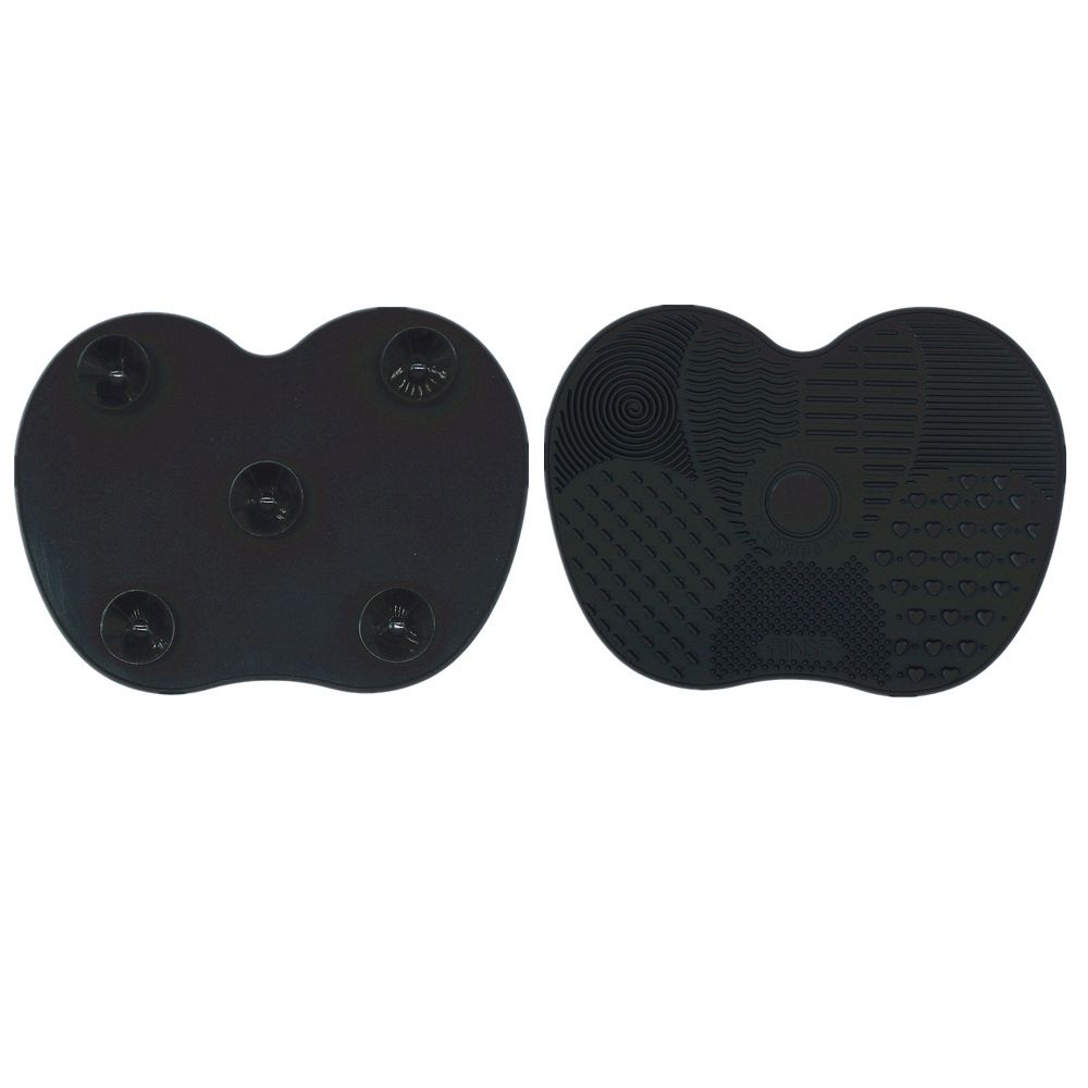 Silicone Apple-Shaped Makeup Brush Cleaner Pad With Suction Cup For Effective Cosmetic Tool Cleaning