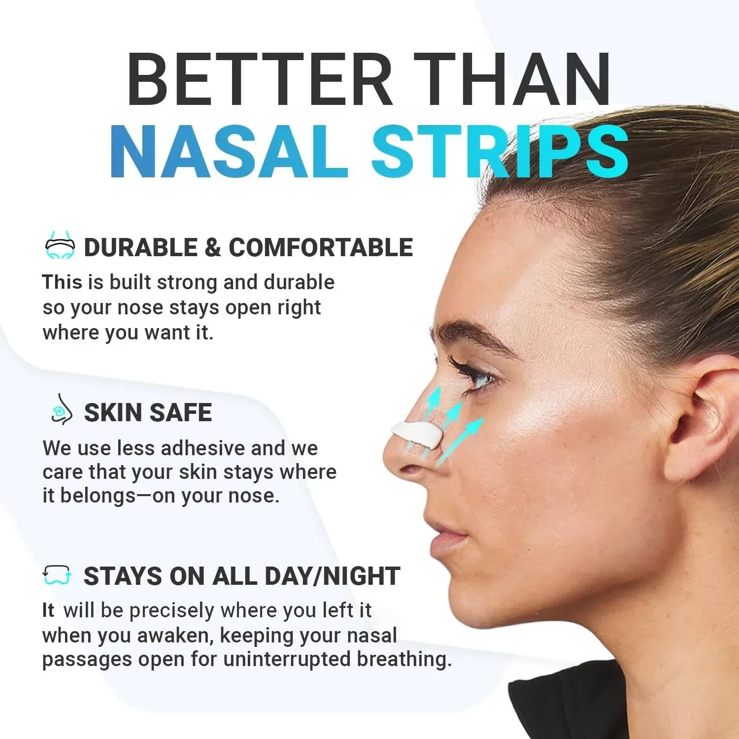 Magnetic Nasal Dilator Anti Snoring Nose Strips,Boost Oxygen Intake,Sleep Nasal Breathing Dilators Starter Kit