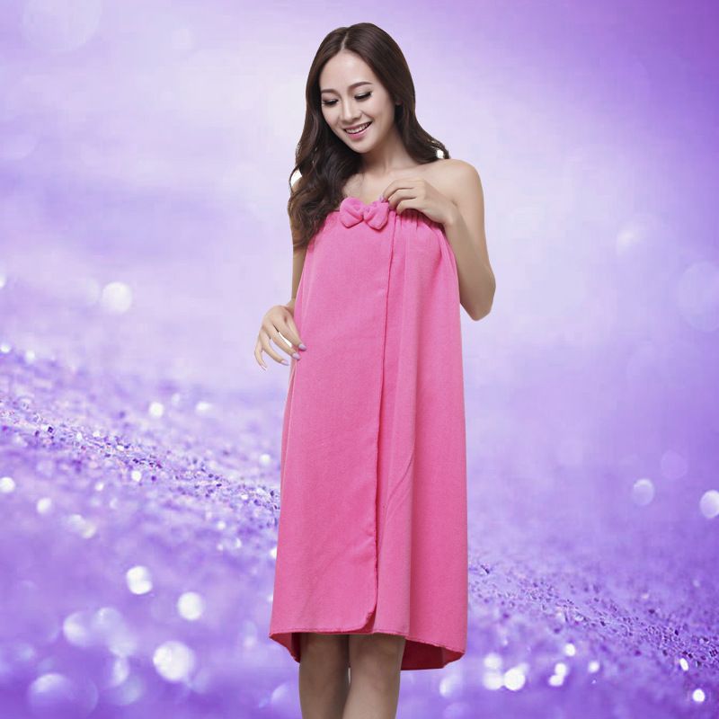Women Sexy Microfiber Bath Towel Bath Robe Bathrobe Body Spa Bath Bow Wrap Towel Super Absorbent Bath Gown Towel