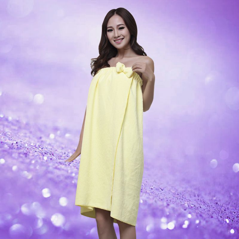 Women Sexy Microfiber Bath Towel Bath Robe Bathrobe Body Spa Bath Bow Wrap Towel Super Absorbent Bath Gown Towel