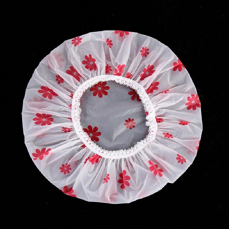 5pcs Waterproof Shower Cap WOMEN'S Household Bathing Anti-oil Smoke Hair Care Shower Cap Dry Hair Cap