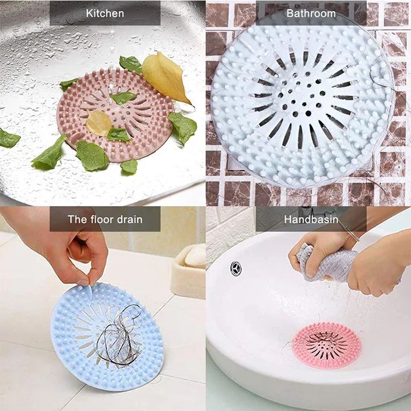 Hair Filter Sink Anti-blocking Strainer Bathtub Shower Floor Drain Stopper TPR Kitchen Deodorant Plug Bathroom Accessories