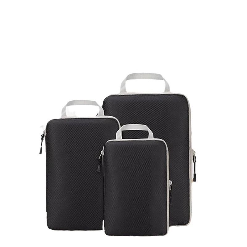 3Pcs/set Black/Blue/Grey Compressible Travel Storage Bag Portable Large Capacity Storage Bag Suitcase Luggage Packing Cubes