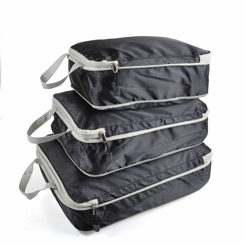 3Pcs/set Black/Blue/Grey Compressible Travel Storage Bag Portable Large Capacity Storage Bag Suitcase Luggage Packing Cubes
