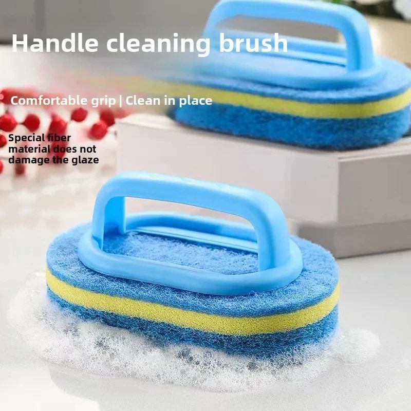 1/3PCS Household Cleaning Brush Magic Handle Sponge Easy Cleaning for Kitchen Bathroom Toilet Wall Window Cleaning Tools