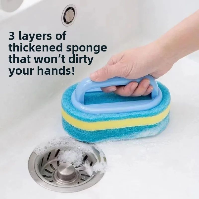 1/3PCS Household Cleaning Brush Magic Handle Sponge Easy Cleaning for Kitchen Bathroom Toilet Wall Window Cleaning Tools