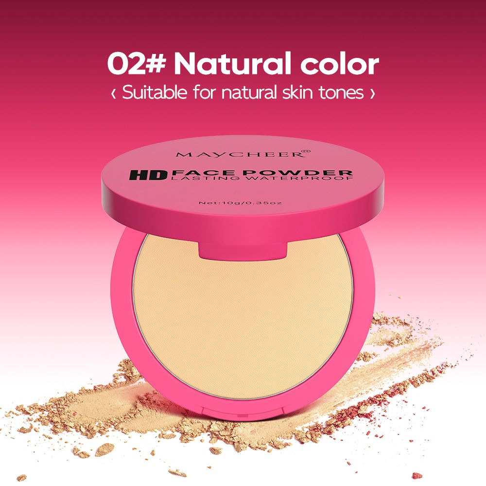 Natural Matte Pressed Powder Oil Control Brighten Whitening Face Base Foundation Compact Concealer Makeup Cosmetics