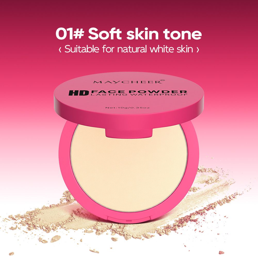 Natural Matte Pressed Powder Oil Control Brighten Whitening Face Base Foundation Compact Concealer Makeup Cosmetics
