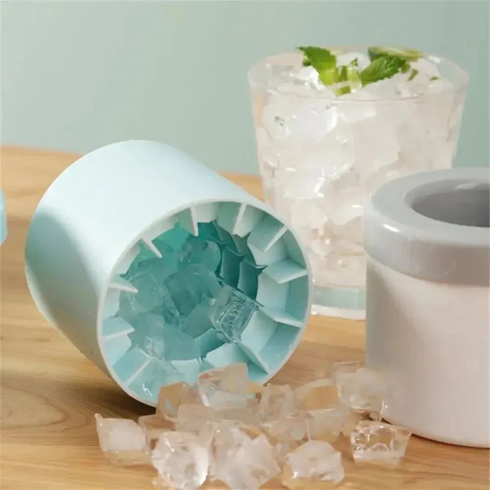 40 grids Summer Homemade DIY Refrigerator Freeze Ice Maker Creative Ice Cube Mold Barware Tools，Silicone Ice Cube Mold Round Ice Bucket