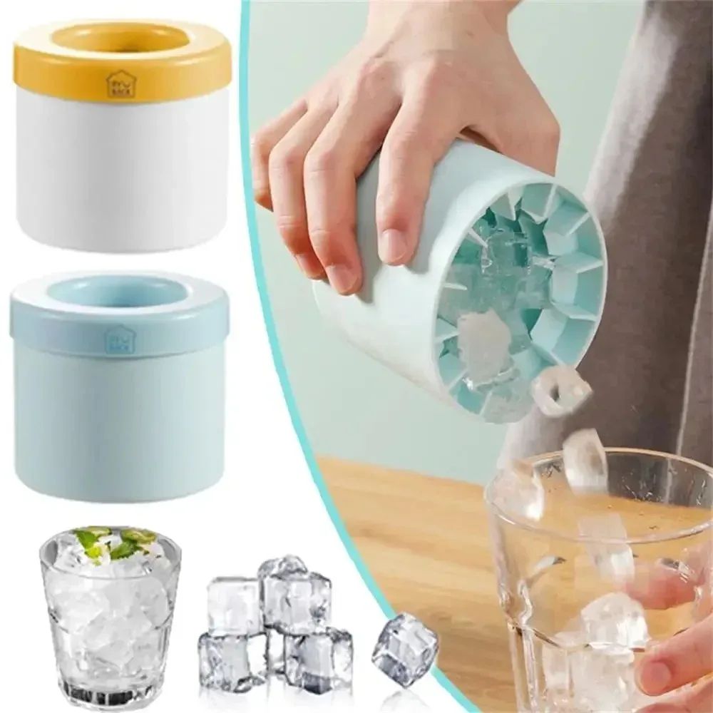 40 grids Summer Homemade DIY Refrigerator Freeze Ice Maker Creative Ice Cube Mold Barware Tools，Silicone Ice Cube Mold Round Ice Bucket