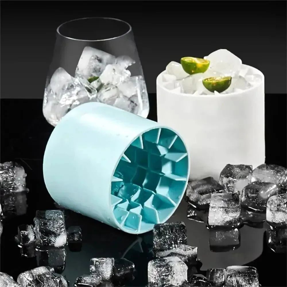 40 grids Summer Homemade DIY Refrigerator Freeze Ice Maker Creative Ice Cube Mold Barware Tools，Silicone Ice Cube Mold Round Ice Bucket