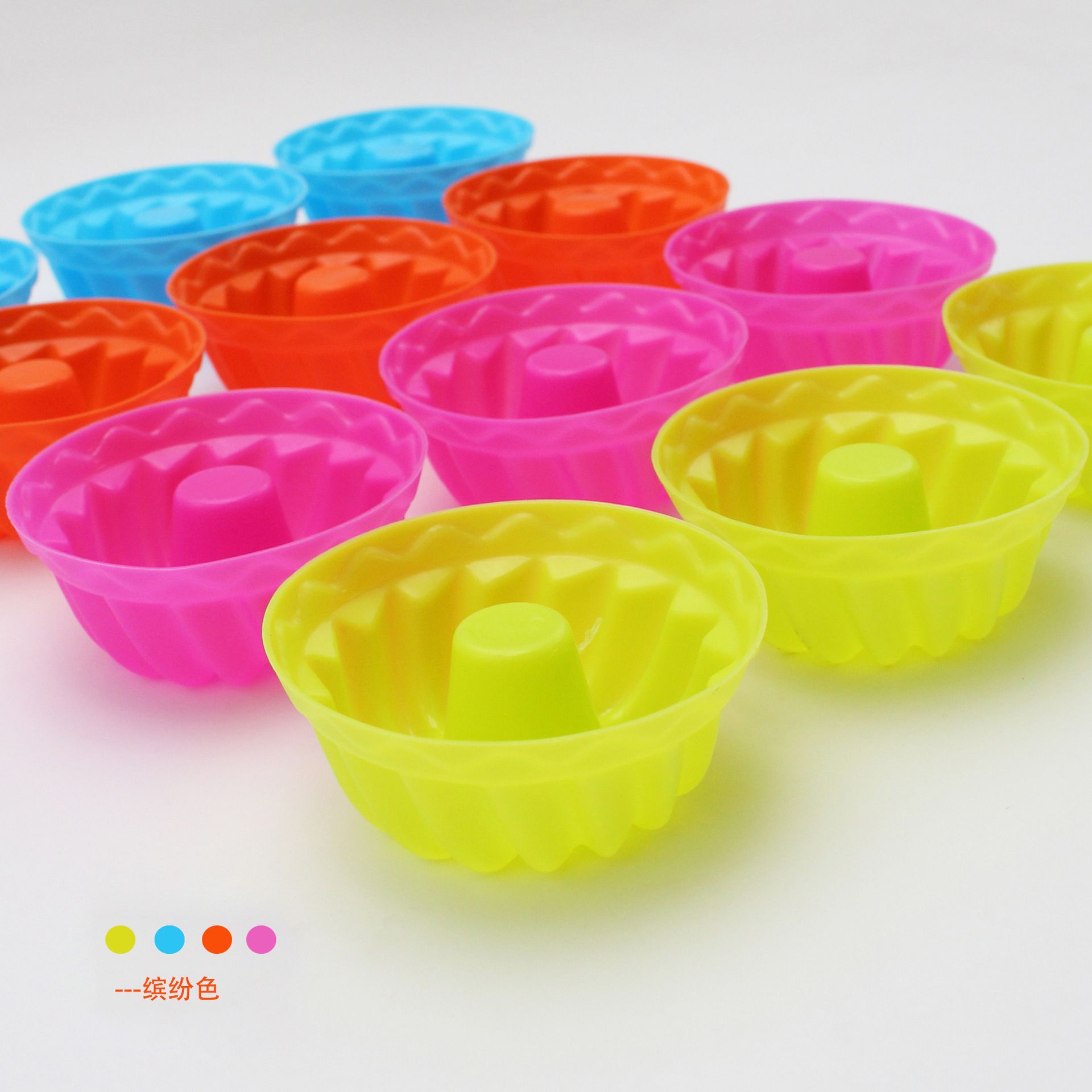 12pcs/Set Use Food Grade BPA Free Cake Mold Silicone Multicolor Round Muffin Cups Baking Silicone Cake Molds Random color