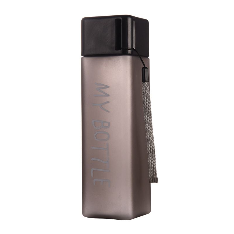 Clear Square Drinking Glass in Mate Plastic Portable Water Bottle with Milk Cable for Outdoor Sports
