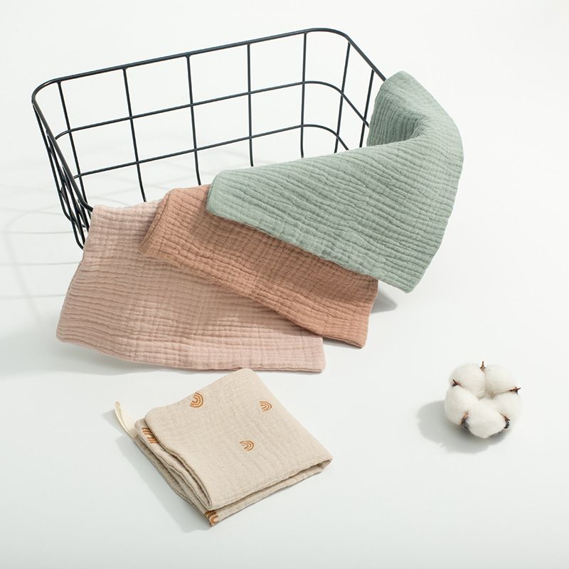 5Pcs Baby Cotton Washcloth Newborn Burp Cloth Square Towels 6-Layer Pure Cotton Soft Absorbent Gauze Cotton Baby Towels