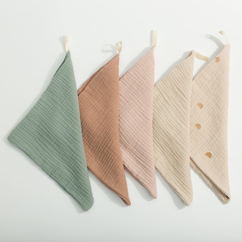 5Pcs Baby Cotton Washcloth Newborn Burp Cloth Square Towels 6-Layer Pure Cotton Soft Absorbent Gauze Cotton Baby Towels