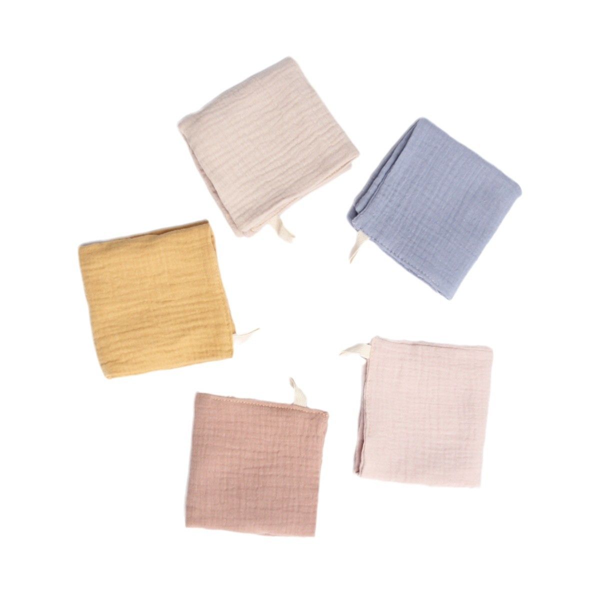 5Pcs Baby Cotton Washcloth Newborn Burp Cloth Square Towels 6-Layer Pure Cotton Soft Absorbent Gauze Cotton Baby Towels