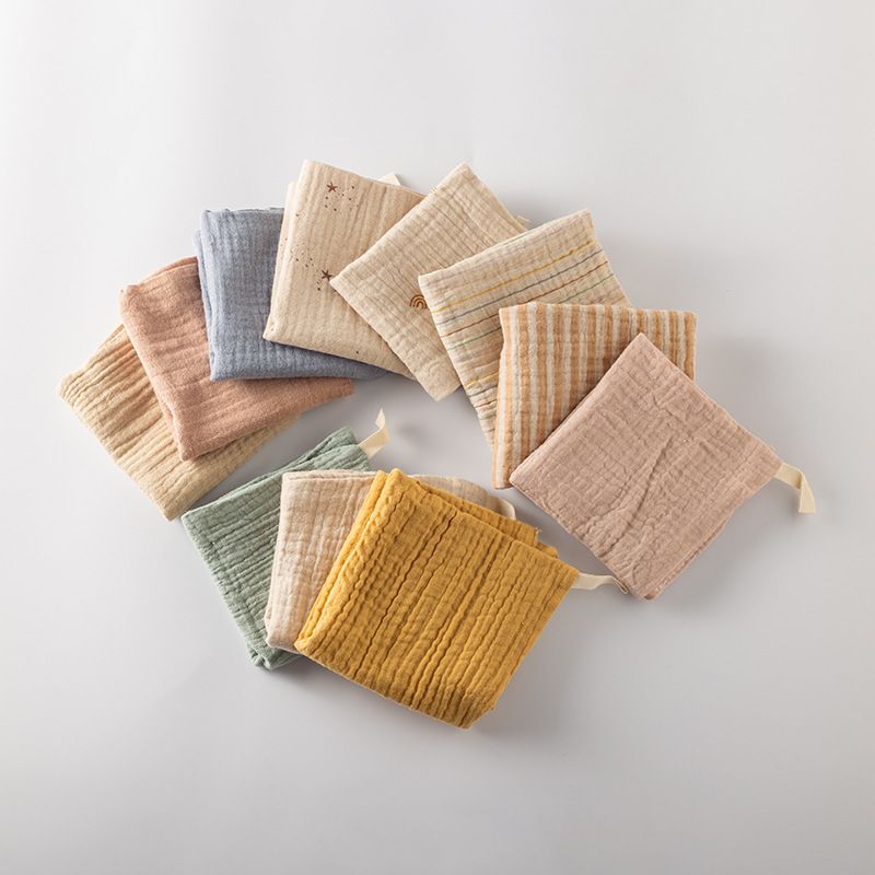 5Pcs Baby Cotton Washcloth Newborn Burp Cloth Square Towels 6-Layer Pure Cotton Soft Absorbent Gauze Cotton Baby Towels