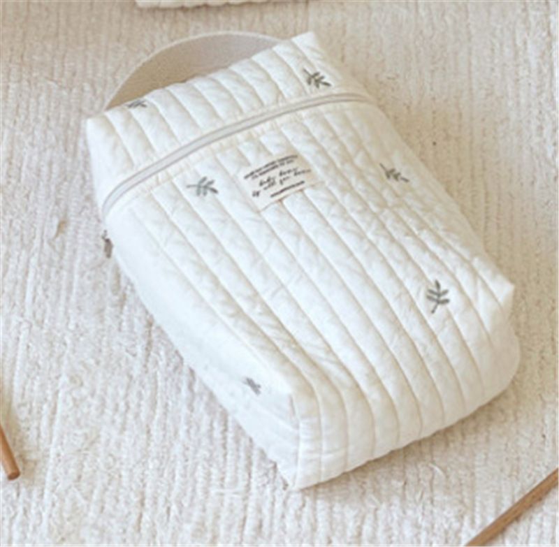 Portable Stroller Nappy Bag Quilted Baby Diaper Caddy Organizer Embroidered Mommy Bags Babies Accessories Changing Bag Storage