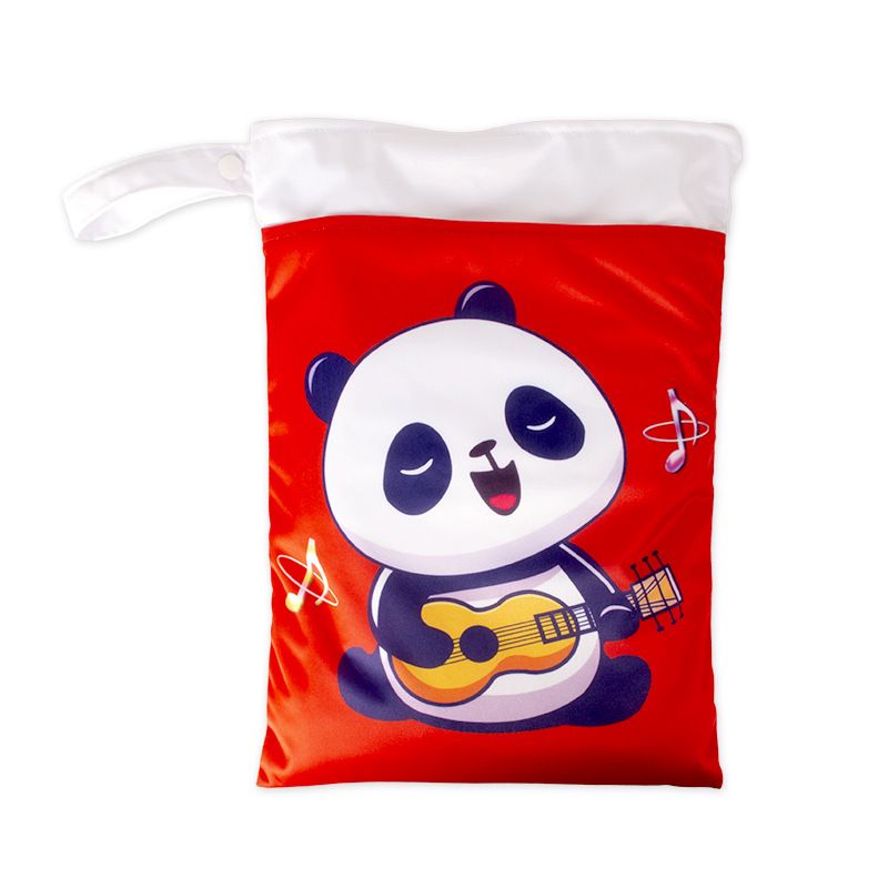 Babyshow 1PC Washable Wet Dry Bag Wetbag for Baby Diapers Nappies Waterproof Reusable Diaper Bag with Two Zippers 25cmx35cm