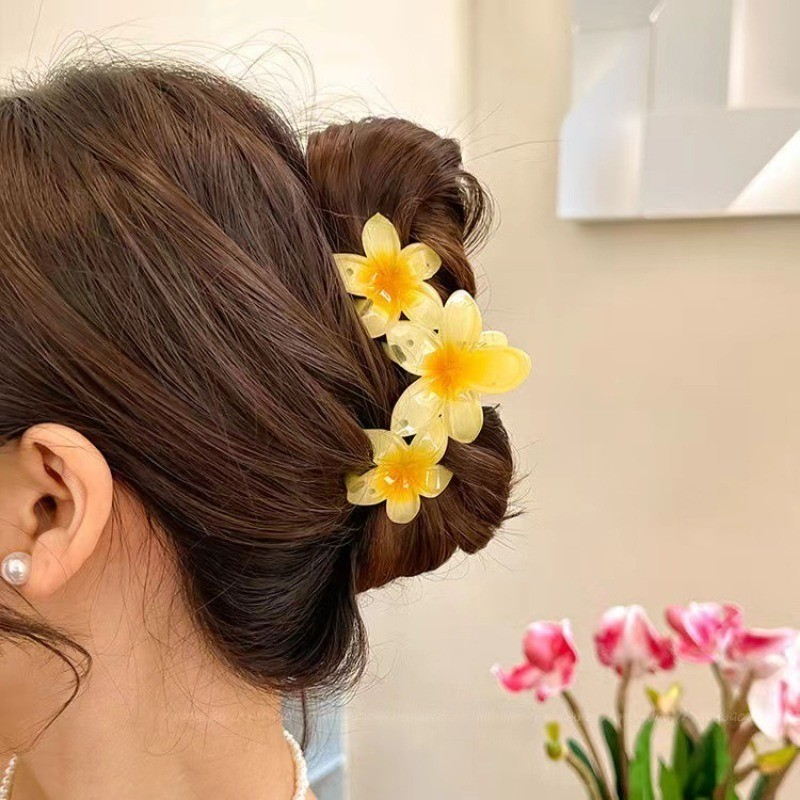 1pcs Candy colors large Flower Hair Clip for Women Elegant Temperament Shark Clip Fashionable Girl Hair claw