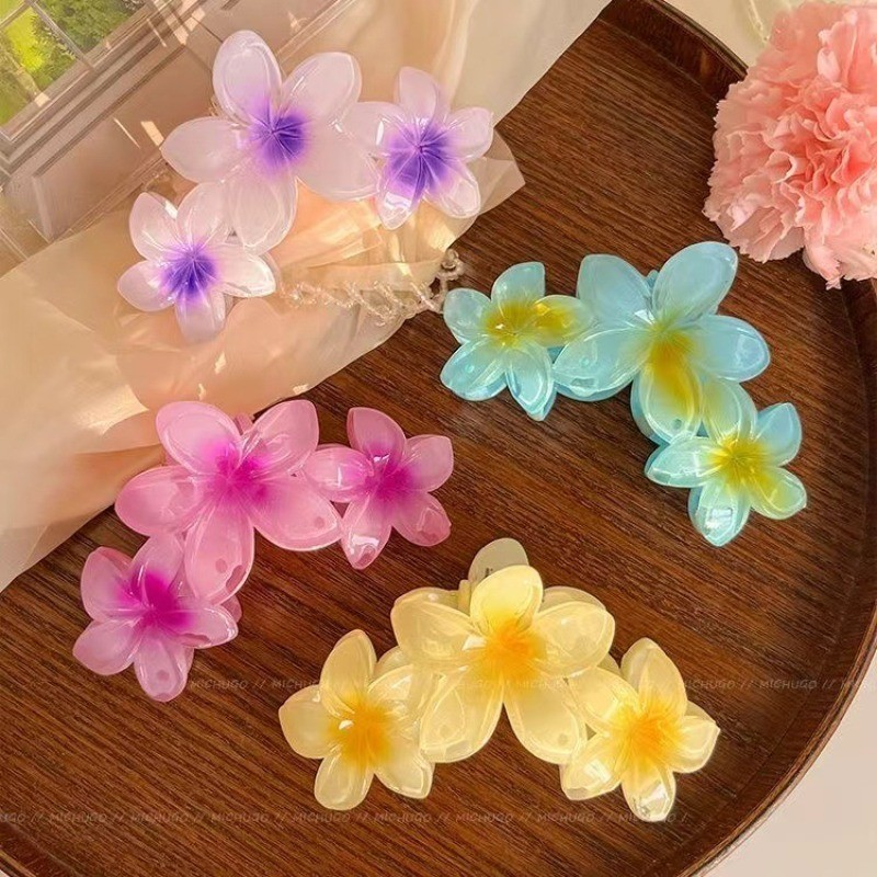 1pcs Candy colors large Flower Hair Clip for Women Elegant Temperament Shark Clip Fashionable Girl Hair claw