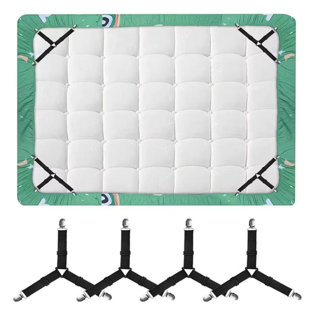 Universal Bed Sheet Holder Adjustable Elastic Fastener Straps Non-Slip Sofa Cover Clips Crisscross Gripper For Mattress Covers