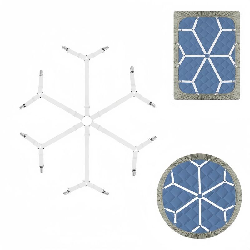 Universal Bed Sheet Holder Adjustable Elastic Fastener Straps Non-Slip Sofa Cover Clips Crisscross Gripper For Mattress Covers