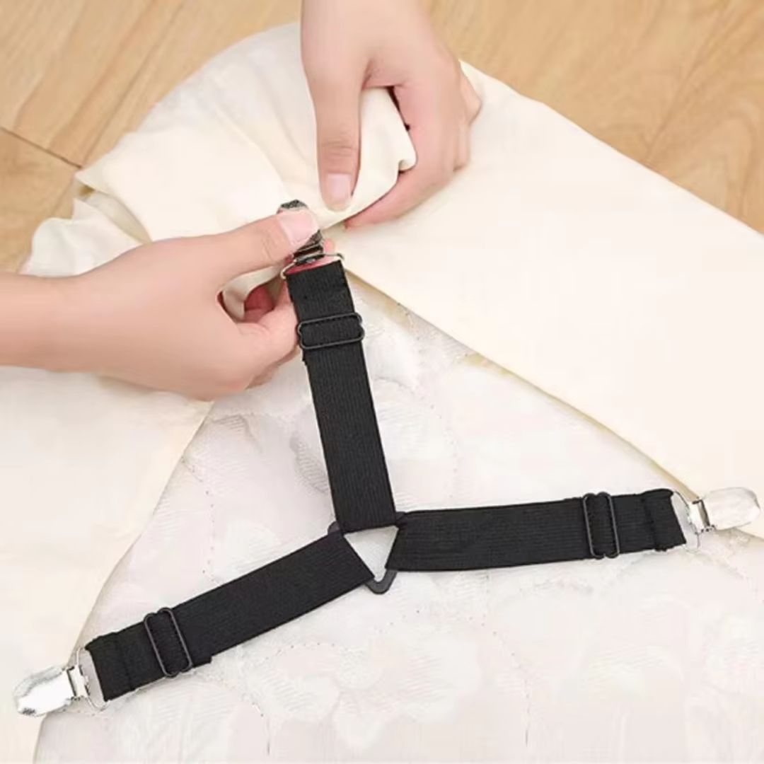 Universal Bed Sheet Holder Adjustable Elastic Fastener Straps Non-Slip Sofa Cover Clips Crisscross Gripper For Mattress Covers