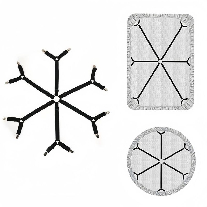 Universal Bed Sheet Holder Adjustable Elastic Fastener Straps Non-Slip Sofa Cover Clips Crisscross Gripper For Mattress Covers