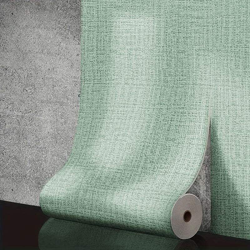 Linen 3D Foam Self-adhesive PVC Solid Color Thickened Waterproof Background Wall Renovation Wallpaper Wall Stickers