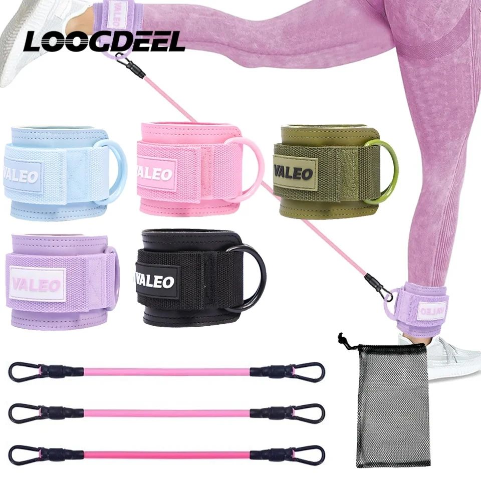 Resistance Bands Set Ankle Straps Adjustable Foot Support Padded Cuff Ankle Weight Leg Training Brace Yoga Sport Tool