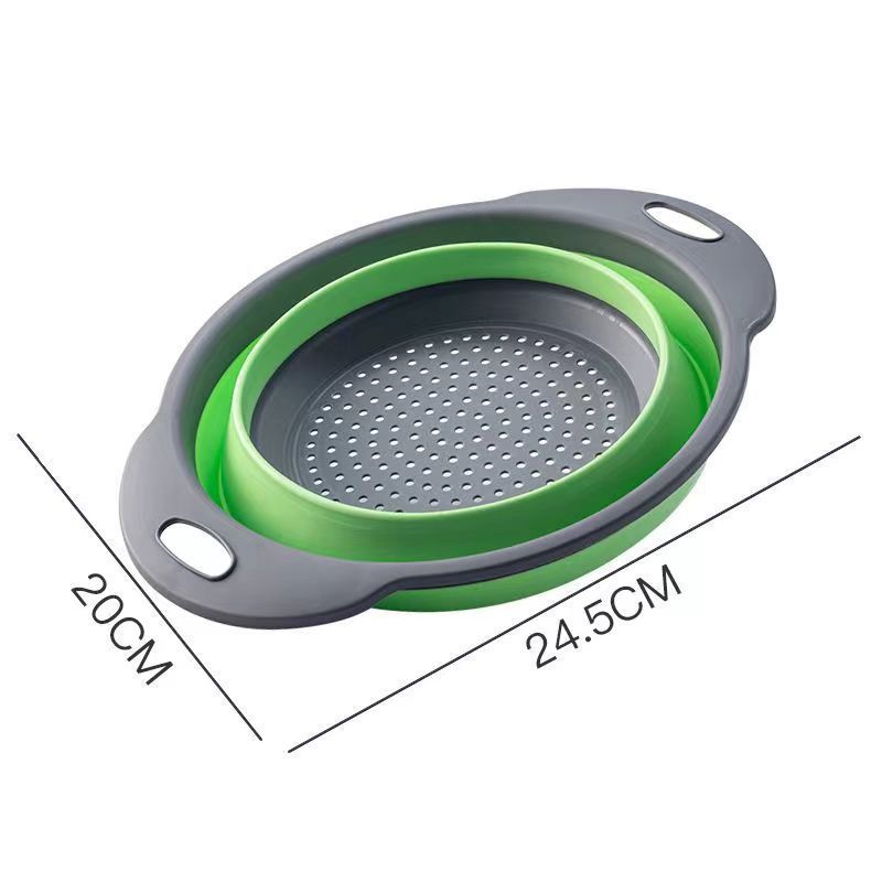 Silicone vegetable and fruit cleaning and drainage basket cleaning basket Folding water filter net Kitchen Gadgets