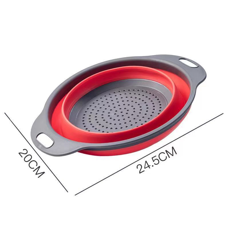 Silicone vegetable and fruit cleaning and drainage basket cleaning basket Folding water filter net Kitchen Gadgets