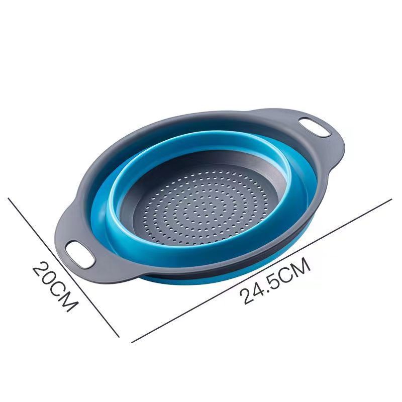 Silicone vegetable and fruit cleaning and drainage basket cleaning basket Folding water filter net Kitchen Gadgets