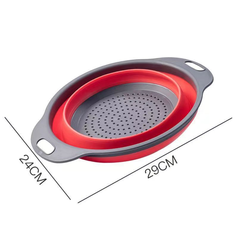 Silicone vegetable and fruit cleaning and drainage basket cleaning basket Folding water filter net Kitchen Gadgets