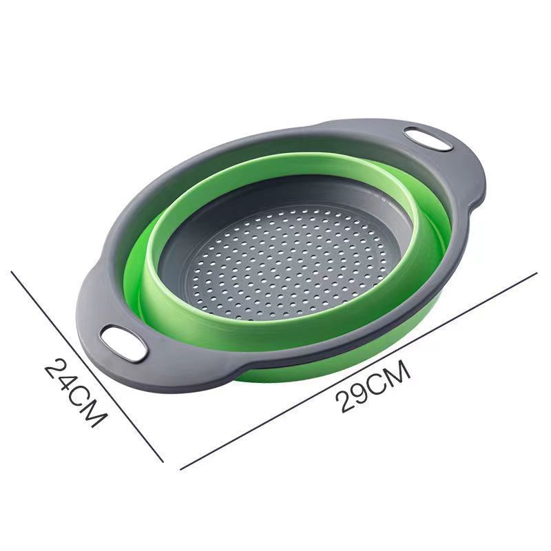 Silicone vegetable and fruit cleaning and drainage basket cleaning basket Folding water filter net Kitchen Gadgets