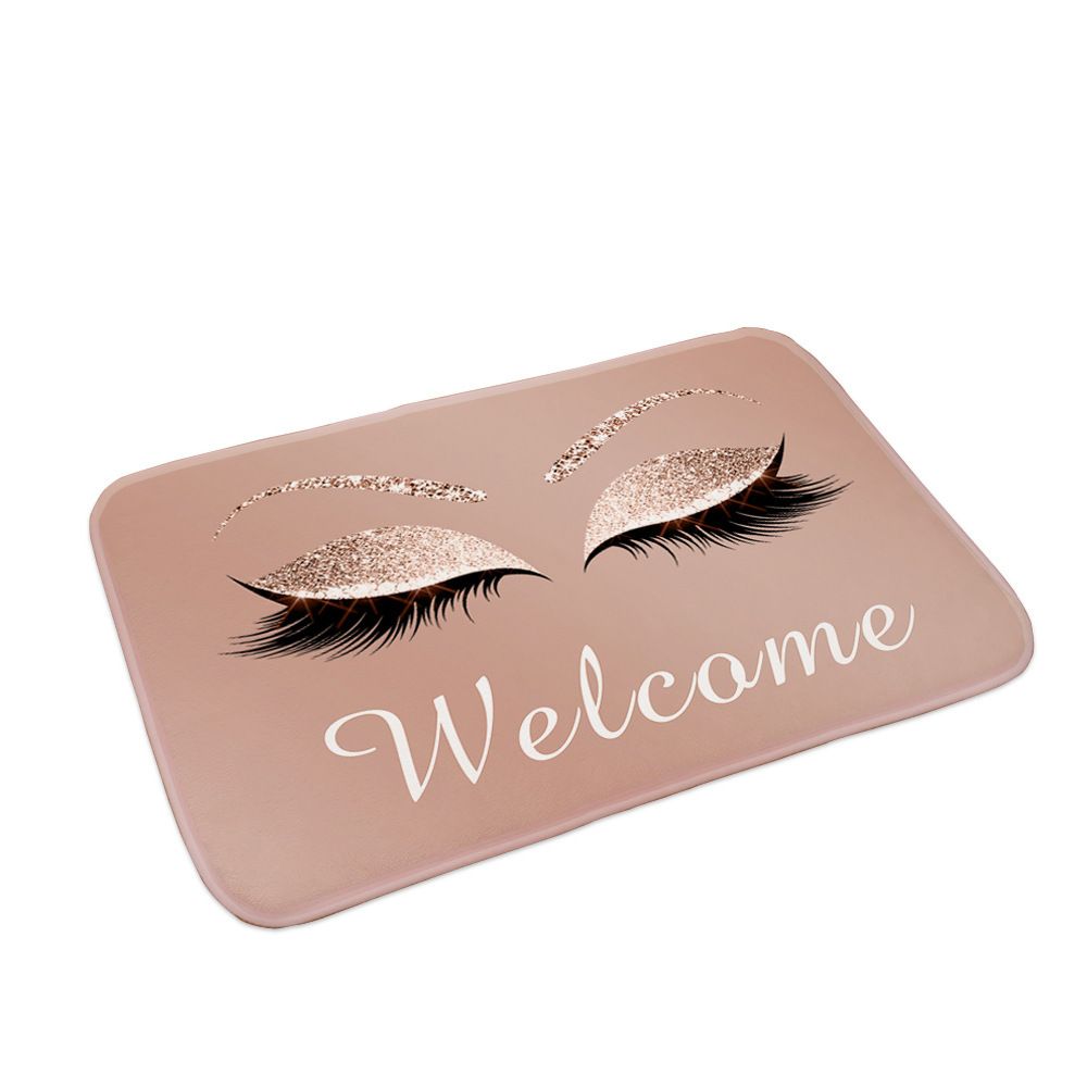 Pink Eye Print Letter Graphic Mat Modern Polyester Absorbent Floor Mat For Household Home Decorative Entrance Door Rmats