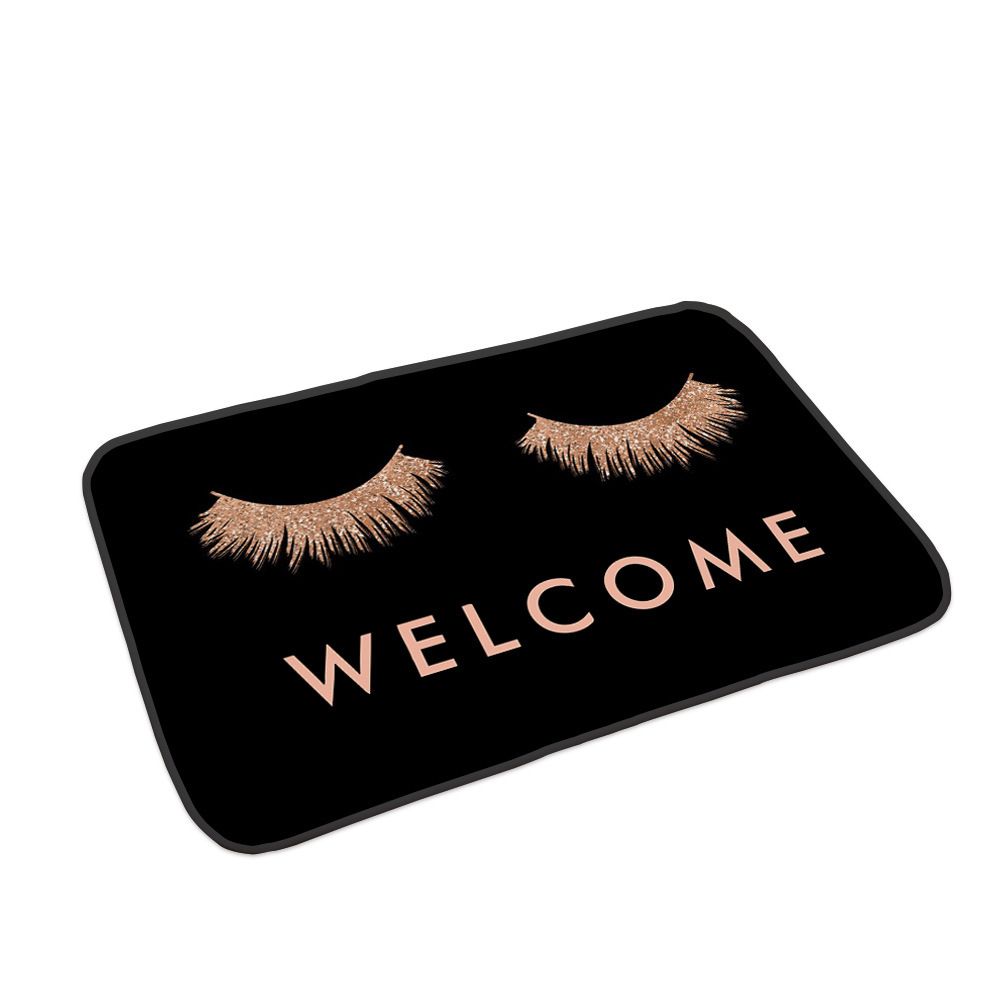 Pink Eye Print Letter Graphic Mat Modern Polyester Absorbent Floor Mat For Household Home Decorative Entrance Door Rmats