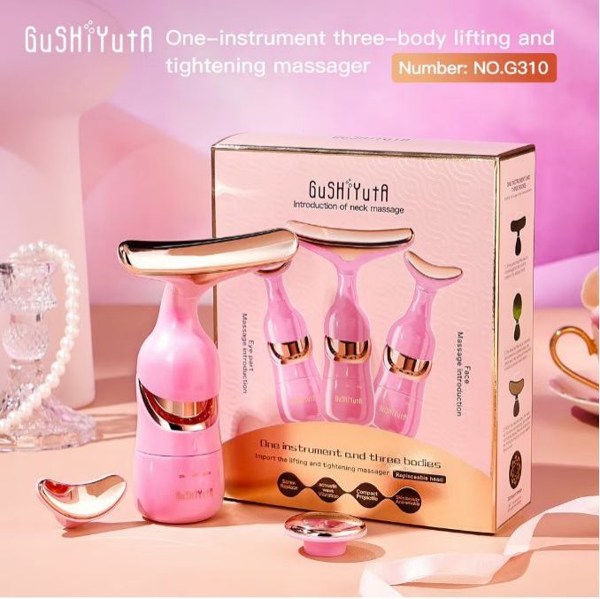 3 In 1 Face Massager Neck Facial Eye Massage Introducer Microcurrent Skin Rejuvenation Anti Aging Beauty Device BEAUTY TOOLS