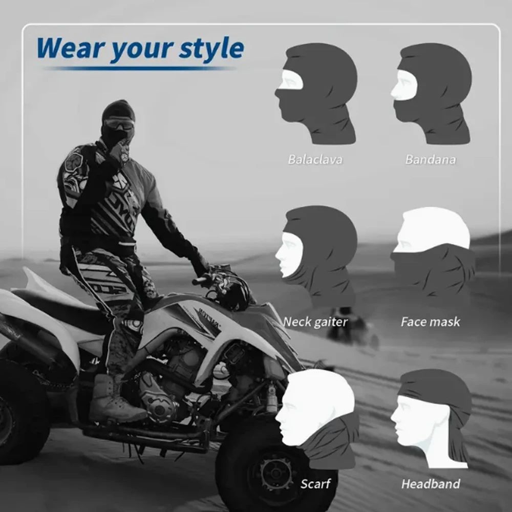1/2pcs Breathable Black Balaclava Face Mask - Moisture-Wicking Polyester, Perfect for Cycling,, Hiking, Outdoor Headger