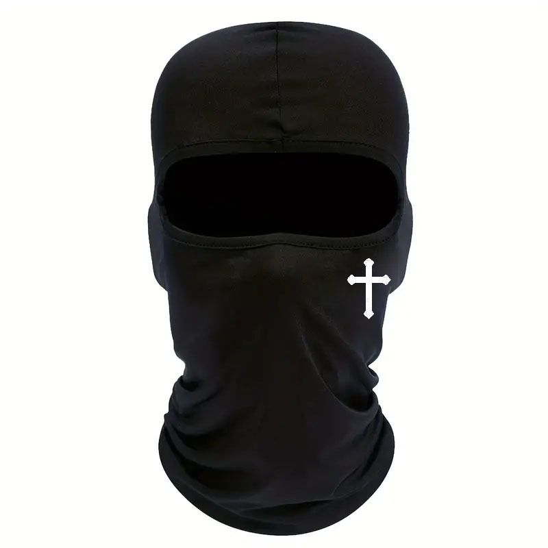 1/2pcs Breathable Black Balaclava Face Mask - Moisture-Wicking Polyester, Perfect for Cycling,, Hiking, Outdoor Headger