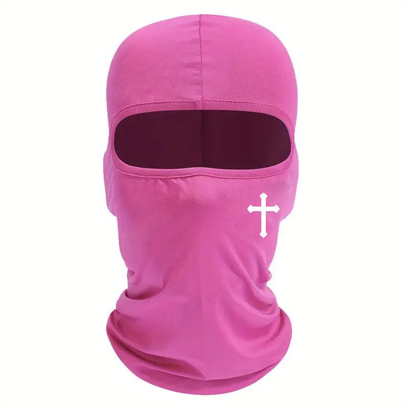1/2pcs Breathable Black Balaclava Face Mask - Moisture-Wicking Polyester, Perfect for Cycling,, Hiking, Outdoor Headger