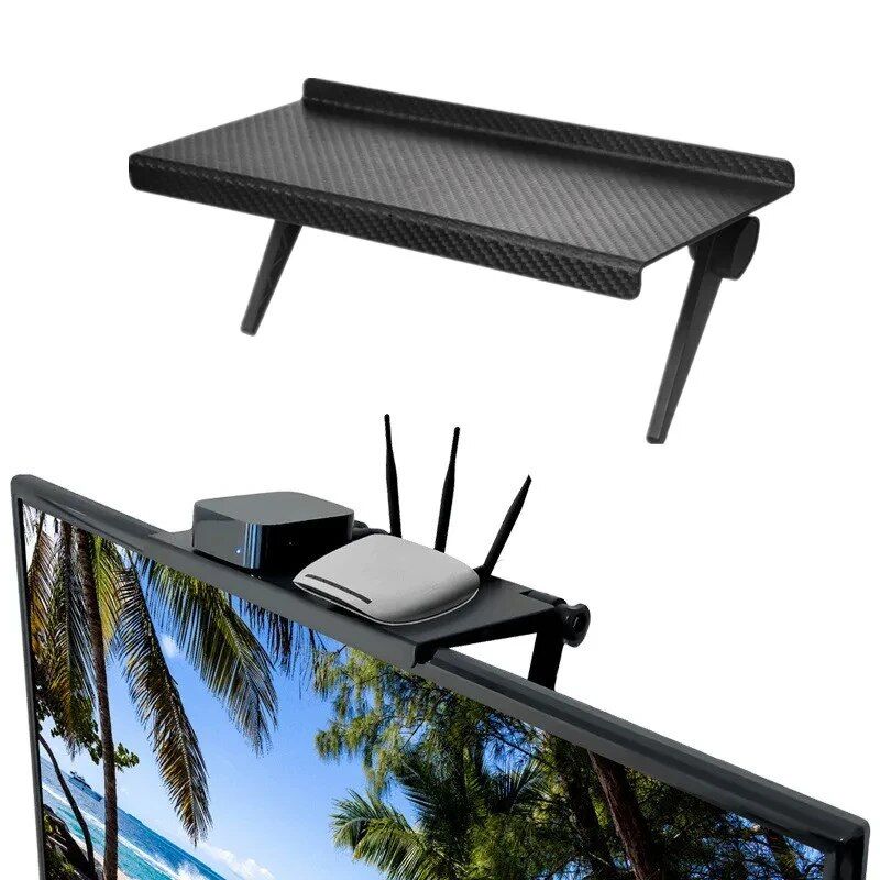 Computer and TV Screen Storage Rack Wireless Router Set-top Box Rack No Perforated Storage Bracket Divine Tool