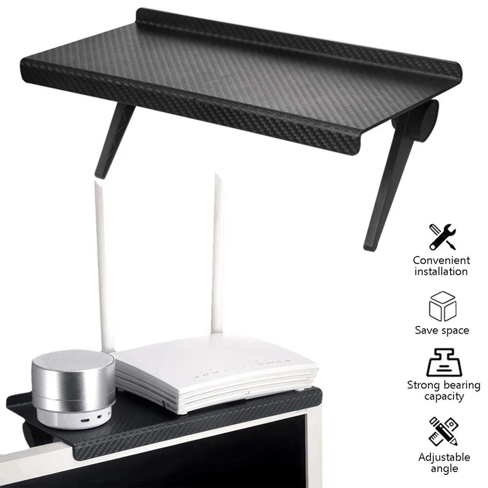 Computer and TV Screen Storage Rack Wireless Router Set-top Box Rack No Perforated Storage Bracket Divine Tool