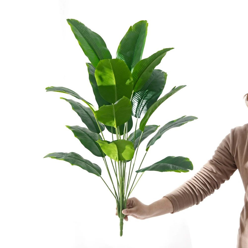 Artificial Plants Large Tropical Palm Tree Fake Banana Plants Leaves Real Touch Plastic Monstera For Home Garden Party Decor