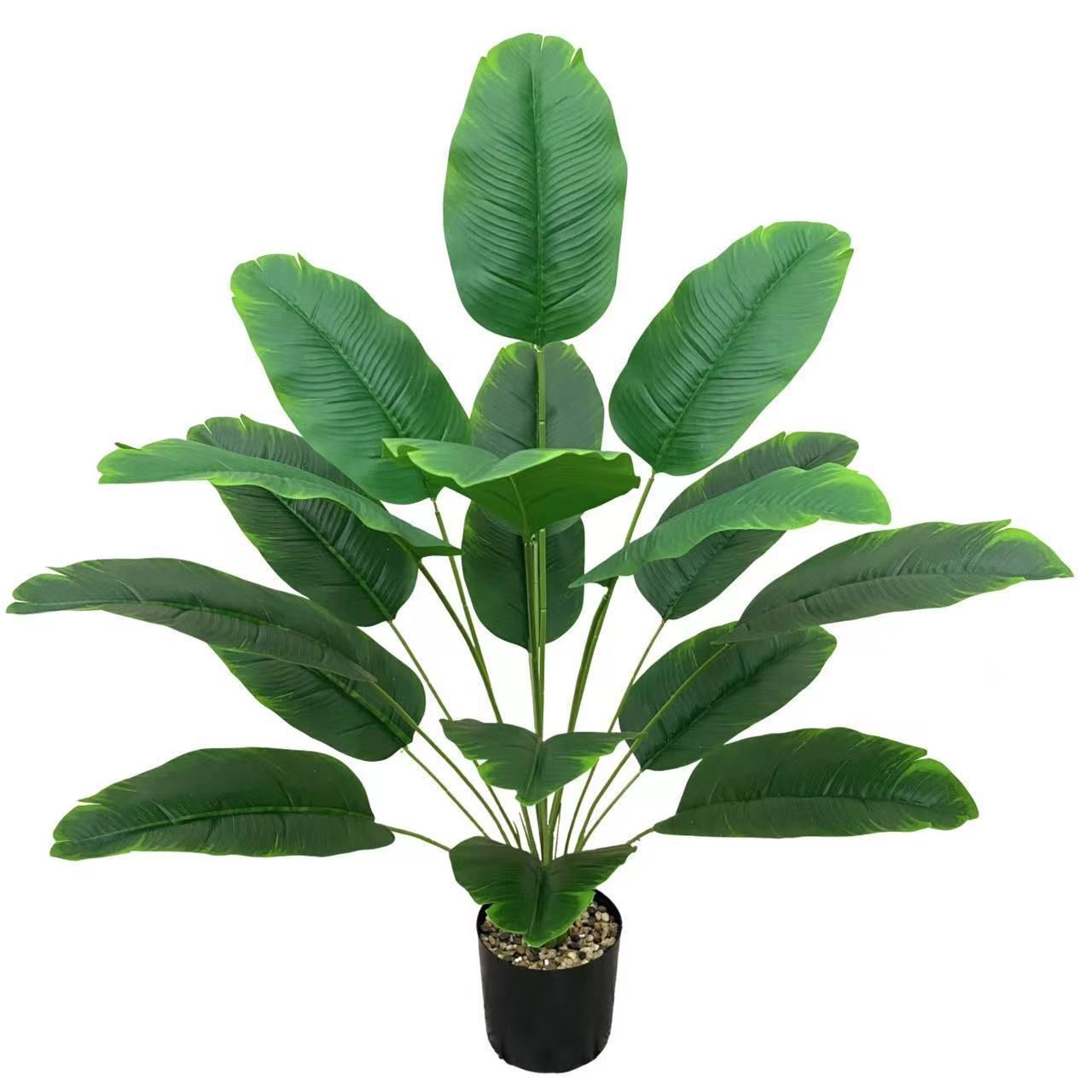 Artificial Plants Large Tropical Palm Tree Fake Banana Plants Leaves Real Touch Plastic Monstera For Home Garden Party Decor