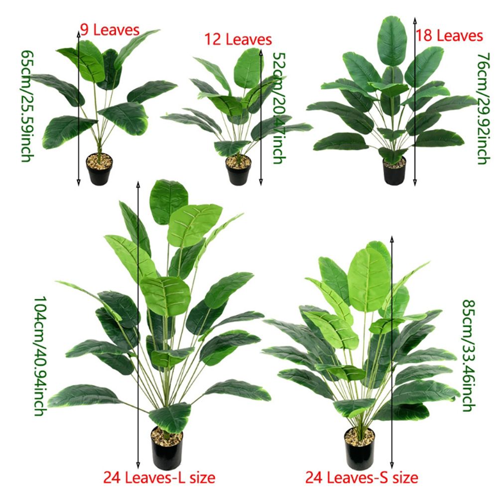 Artificial Plants Large Tropical Palm Tree Fake Banana Plants Leaves Real Touch Plastic Monstera For Home Garden Party Decor