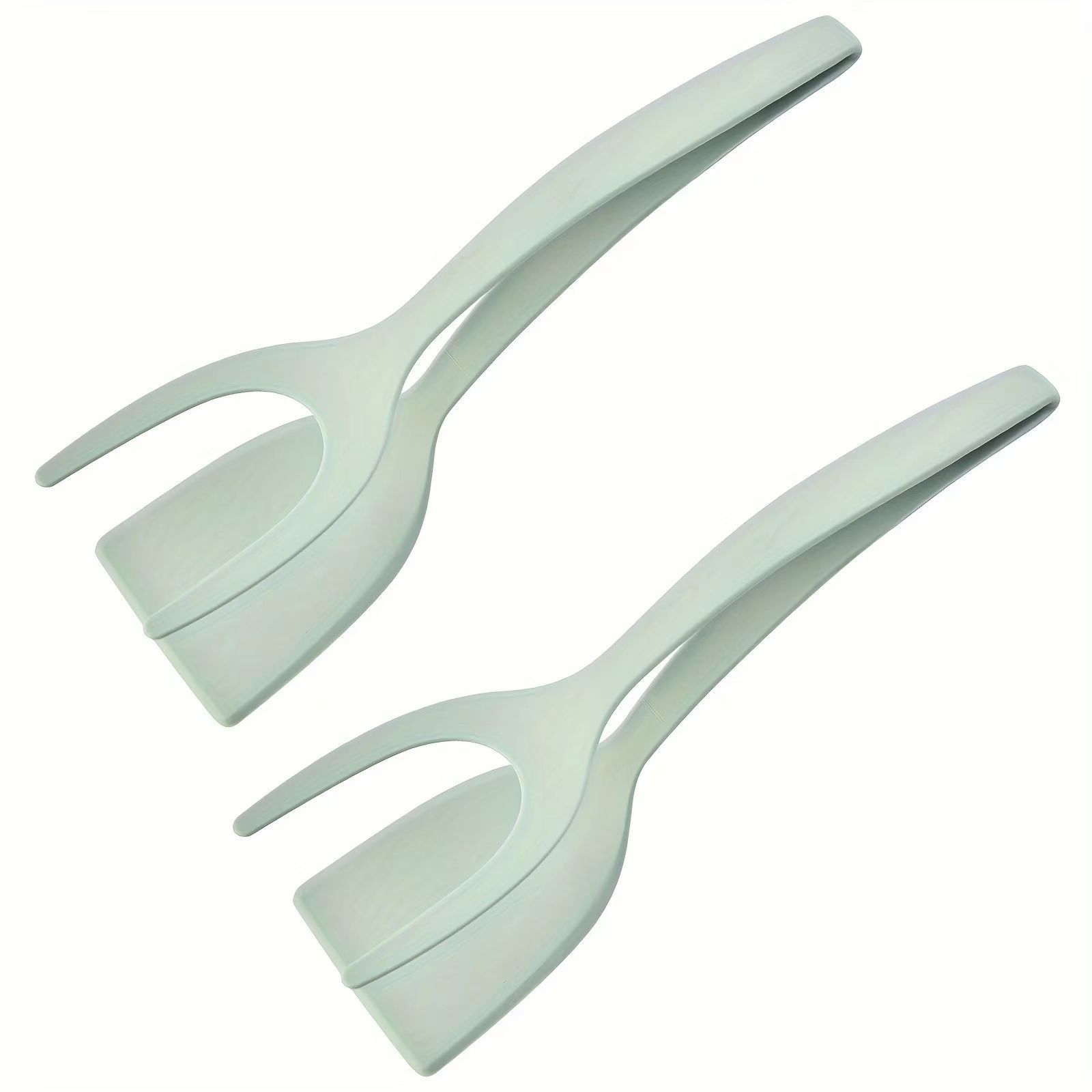New 2 in 1 Grip Flip Spatula Tongs Egg Flipper Spatula Nylon Non Stick Coating Pancake Fish French Toast Omelet Making Tool