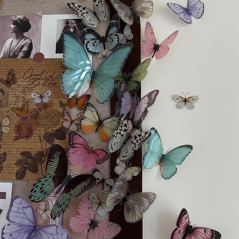 New 32Pcs/Lot Crystal Butterflies 3D Wall Sticker Beautiful Butterfly Living Room For Kids Room Wall Decals Home Decoration